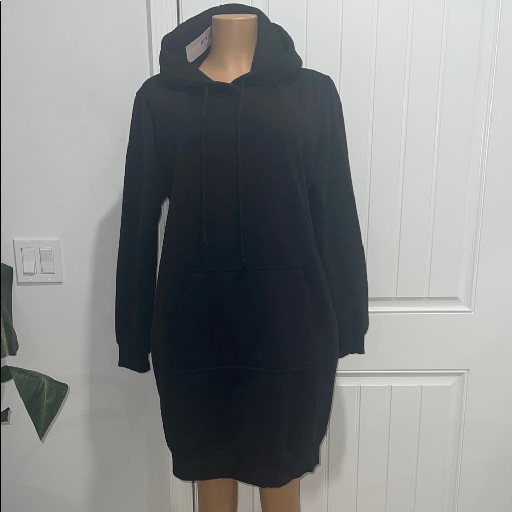 Brand New Black Hoodie women winter Dress